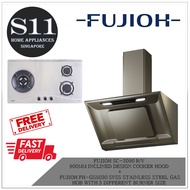 FUJIOH SC-2090 R/V  900MM INCLINED DESIGN COOKER HOOD  +  FUJIOH FH-GS5030 SVSS STAINLESS STEEL GAS HOB WITH  3 DIFFERENT BURNER SIZE BUNDLE DEAL FREE TIGER RICE COOKER w T&amp;C*