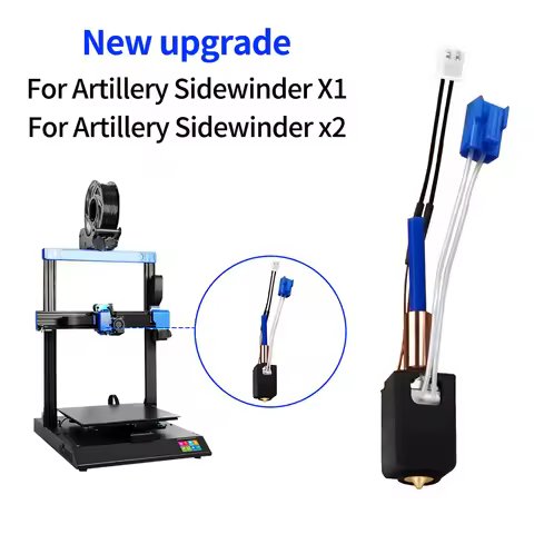 For Artillery Sidewinder X2 Hotend Upgrade Sidewinder X1 Hotend Kit 24V 64W Heating Tube Thermistor 