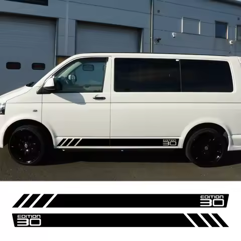 2PCS Car Door Side Stickers For Volkswagen VW Multivan Transporter T4 T5 BUS California T6 30 Editio