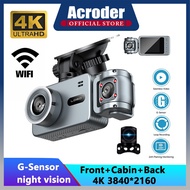 Acroder Dashcam Q2 WiFi 3 Channels 4K HDR 3 Inch Screen Night Vision Car Dashcam