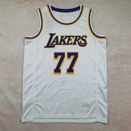 C Game Season Cloth Lakers Basketball Jersey White Jersey Print No. 77 2025 Manufacturer Dongqiqiqi 