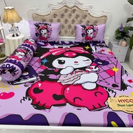 Mẫu Koromi - Bộ ga gối thun lạnh Hyco 5D ôm khóa kéo