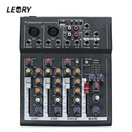 LEORY Mini Karaoke Audio Mixer Microphone Digital Sound Amplifier Mixing Console 4 Channel With USB