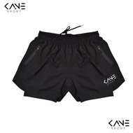 KANESPORT Men's Unisex 2-in-1 Compression Shorts for Running Gym