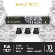 INDONESSO Java Decaf Decaffenaated Coffee Capsules Compatible with Nespresso Machines Low Cafein Cof