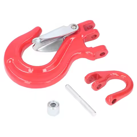 Winch Trailer Clevis Hook Red 2T Loading 80 Steel Universal with Safety Latch Heavy Duty