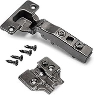 Emuca - X91 straight hinge kit with soft close and supplement, bolting supplement, 105º opening, Titanium, Steel, 20 pcs.