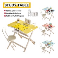HOUMASH Kids Foldable Study Table Set With Cartoon Printing / Children Kids Table And Chair Set