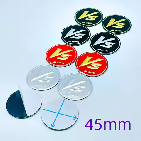 4pcs/lot 3D High Quality 45mm Car emblem Wheel hub Center Cap VS W work Badge covers sticker Decals 