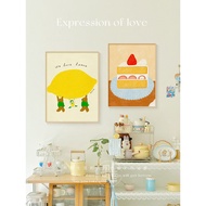 Dopamine Restaurant Decoration Canvas Painting Cute Cartoon Illustration Kitchen Decor Pictures