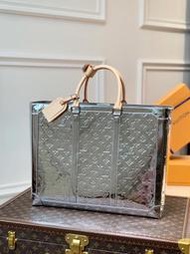 『RP精品』LV 路易威登LOUIS VUITTON 2021新款 銀色老花 購物包 托特包