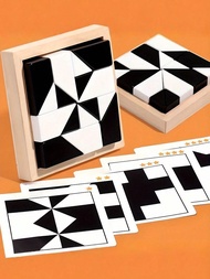 Cognitive Hiding Wooden Building Block Puzzle Toy, Develop Children's Spatial Thinking & Imagination