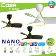 ALPHA Cosa Nano 28 Inch LED DC Motor Remote Control Ceiling Fan