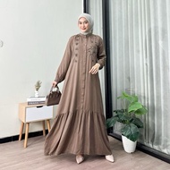 Lavina Maxi Dress Rayon Twill Embroidered Dress for Nursing, Cool, Thick, Comfortable