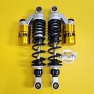 โช๊คหลัง OHLINS สำหรับ WAVE / DREAM ทุกรุ่น สูง 320mm โช๊คหลังโอลิน เวฟ ดรีม สปิงดำ กระปุกทอง แถมสติ