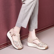 Women Sandals 2023 New Rocking Bottom Leather Fashion Women Shoes Fashion Thick Bottom Hollow Breath