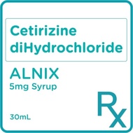 ALNIX Cetirizine dihydrochloride 5 mg/5 mL Syrup 30 mL [PRESCRIPTION REQUIRED]