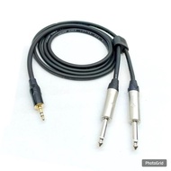 CABLE -[ Special Stock Limited ] 1mtr CABLE, 3.5mm Jack to 2 akai mono ts male splitter audio aux - 