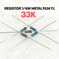 (10 PCS) RESISTOR 1/4W 1/4WATT 33K 33K MF 1% ROHS