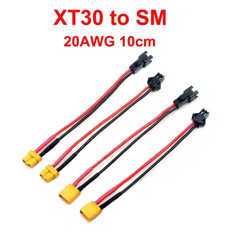 1pcs XT30/XT60 Deans Male Female Plug to SM Connector Charging Adapter Cable Converter Lead 20AWG 10
