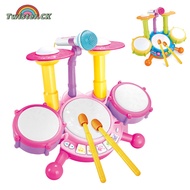 Twister.CK Kids Drum Set For Toddler Musical Toys With Microphone Drum Sticks Musical Instruments Playset For Boys Girls Gifts
