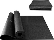 CIIHI Foldable Rubber Exercise Mat - Equipment Mats for Home Fitness - 4mm Thick Treadmill Mat - Bike Gym Mat in High Resilience, Floor Protector with Non-Slip Texture, Waterproof and Easy to Clean