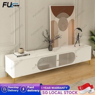 FUCHEN Tv Cabinet European Floor White Tv Cabinet Console Living Room Coffee Table Storage Cabinet