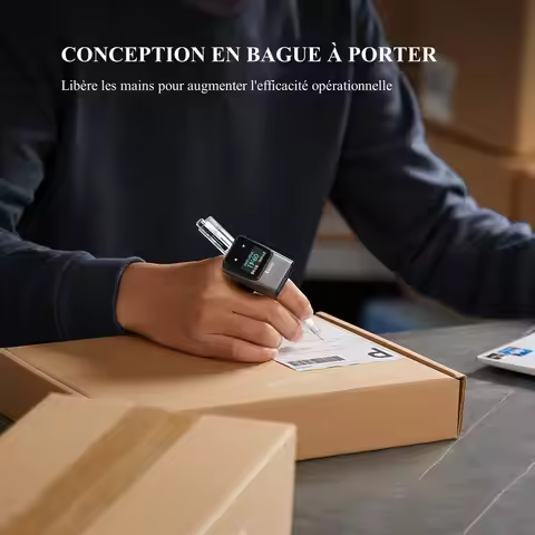 Eyoyo Wearable 1D Barcode Scanner LED Display Mini Finger Bar Code Reader Inventory Left&Right-Hande