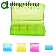 DINGYIFENG Battery Container, Transparent Colorful Hard Plastic Battery Storage, 2 Section Plastic Waterproof Box Portable Battery Case 18650 Battery Box