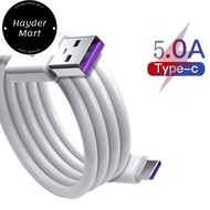 USB Type C Cable For Huawei P40 P50 USB 5A Supercharge Super Charger Cable Berjalan BC3
