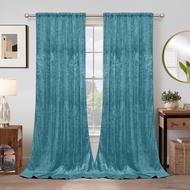 2 Panels Velvet Blackout Curtains for Bedroom Living Room Christmas Curtains Rod Pocket Soft Thermal