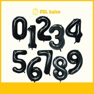 60cm Black Number Balloon