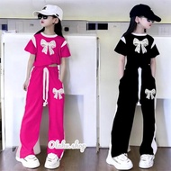 Latest ribbon pattern girls' outfits, girls' skena outfits 1-12 years old, korean style girls' fashi