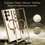 Samsung Galaxy S24 S23 S22 S21 S20 Plus Note 20 Ultra S20FE S21FE S23FE Soft Magnetic Case Shockproof TPU  Clear Cover