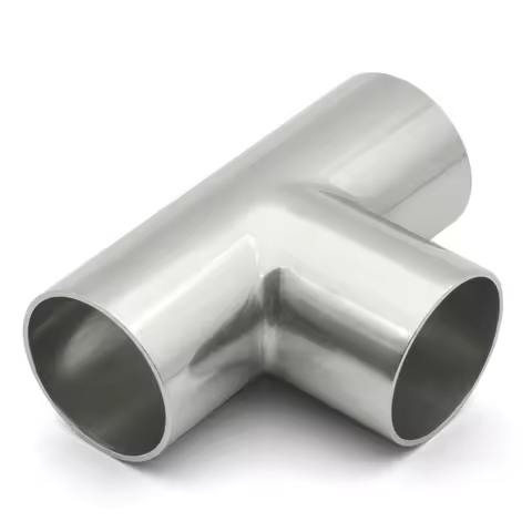 12.719/22/25/32/38/45/51mm-133mm Outer Diameter Butt Welded Tee Sanitary Fittings 304/316L Stainless