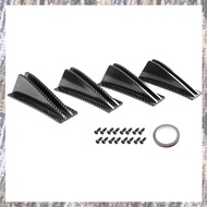 [Z F L U] Universal 4Pcs/Set Car Rear Bumper Diffuser Spoiler ABS Anti-Collision Rear Bumper Lip Dif