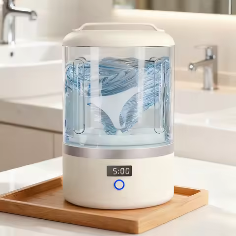 Mini Washing Machine 1.5L Portable Clothes Washing Machine Rechargeable Underwear Washing Machine Mi