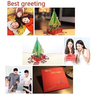 Unique 3D Pop Up Christmas Tree Elegant Handmade Best Wish Greeting Card Gift