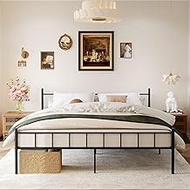 DIIYIV 14 Inch Queen Size Bed Frame,Metal Platform Bed Frame-Mattress Foundation,Steel Slat Support,Under Bed Storage,No Box Spring Needed,Queen Bed Frame with Headboard