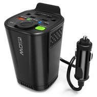 150W Car Power Inverter, 12V DC to 110V AC Car Plug Outlet Converter, with Dual AC Outlets, 18W USB,