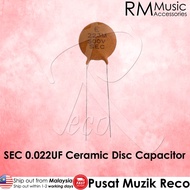 SEC 0.022UF Ceramic Disc Cap Guitar Capacitor For Electric Guitar Tone Caps Guitar Parts 【M'sia Sell