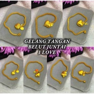 EMAS BANGKOK GELANG TANGAN BELUT DORA PDR JUNTAI LOVE SATU