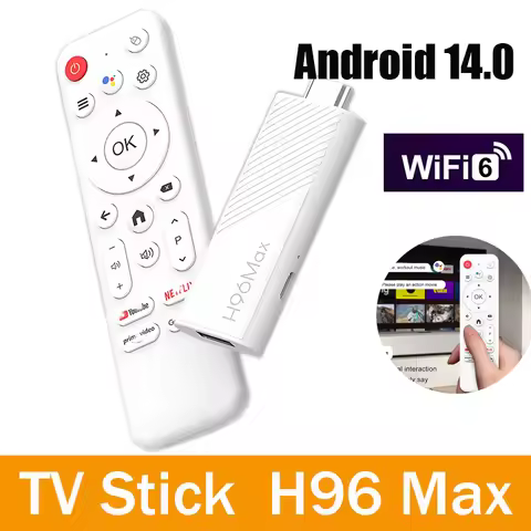 Smart TV Stick H96 MAX H313 Android 14 2.4G 5G Wifi6 BT5.0 Quad Core Home Media Player Voice Assista