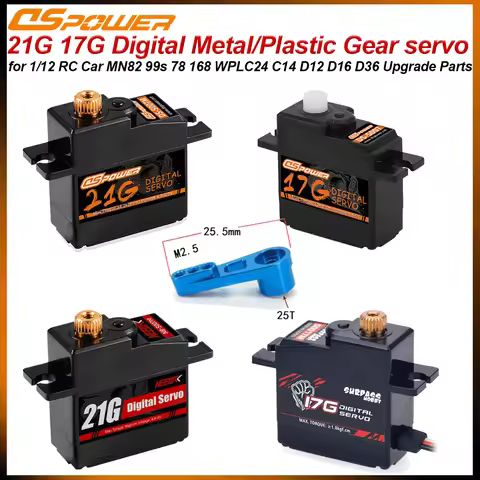 21g 17g Metal/Plastic Digital Servo RC Servo for MN82 99s 68 WPLC24 C14 D112 D16 1/12 RC Crawler Car