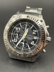 1990s 43mm Vintage Seiko Chronograph Alarm 100M 7T62-0FL0 Quartz Japan Watch