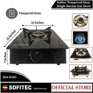 Single Burner Stove Tempered Glass Top Gas Stove 1 Burner Cooking Tools Sofitec SGS-0105 Grill