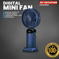LED Portable Handheld Fan 10000mAh USB Rechargeable 5 Speed Mini Fan