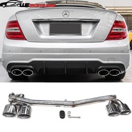 Stainless Steel Exhaust Tailpipe For Mercedes-Benz W204 C180 C200 C260 Upgrade C63 Four Outlet Tailp
