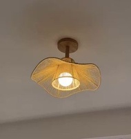 Rope Weave Ceiling Lamp 侘寂風臥室燈日式復古胡桃木民宿走廊燈創意藝術吸頂燈裝修傢俬電器