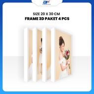 [4 PCS PACKAGE] PHOTO PRINT + EXCLUSIVE 3D FRAME SIZE 20x30 cm | MODERN MINIMALIST FRAME | Custom Ph